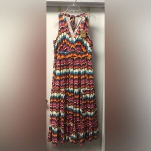 Boden Colorful Zigzag Maxi Dress